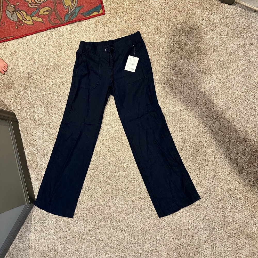 Athleta Navy Linen Pants